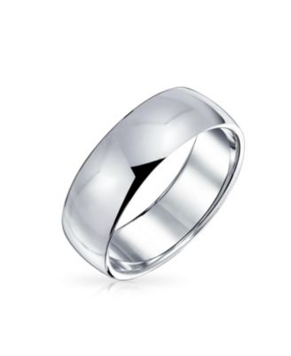 Bling Jewelry Classic Plain Dome Band Ring .925 Sterling Silver Comfort Fit 6MM