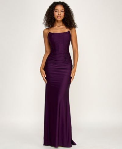 Женское вечернее платье Emerald Sundae Juniors' Ruched Corset Gown