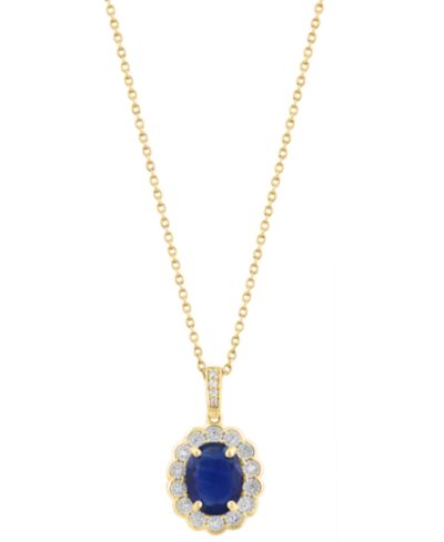 Подвеска EFFY Collection Emerald (1-1/2 ct. t.w.) & Diamond (1/10 ct. t.w.) в 14k Gold