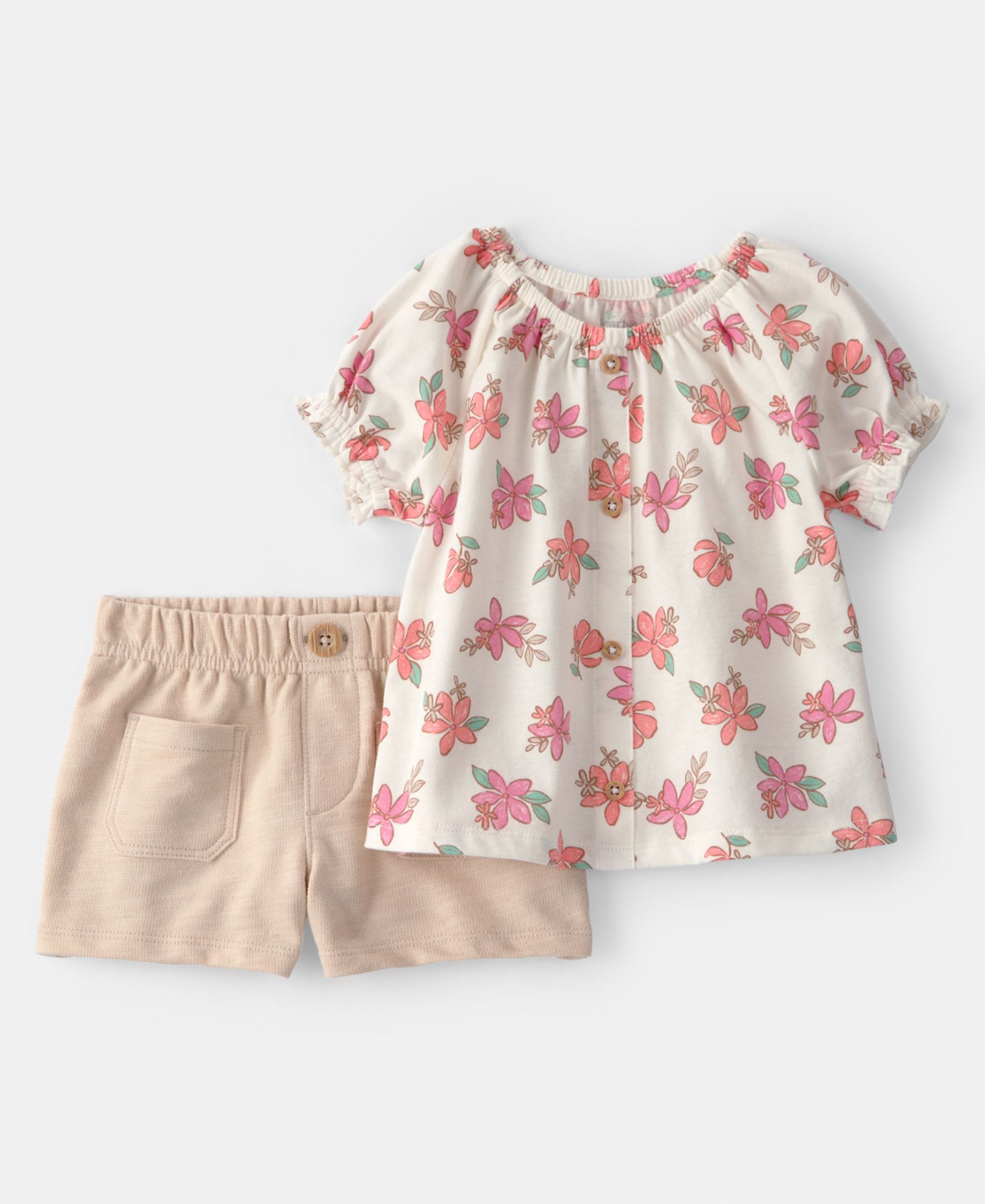 Комплект из 2 предметов для новорожденных девочек Carter's Floral Top and Shorts