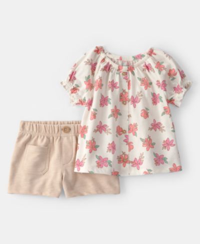 Комплект из 2 предметов для новорожденных девочек Carter's Floral Top and Shorts
