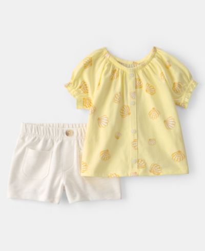 Комплект из 2 предметов Carter's Baby Girls' Shell Top и Shorts