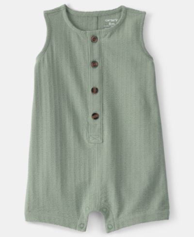 Carter's Baby Boys' Solid Sleeveless Romper