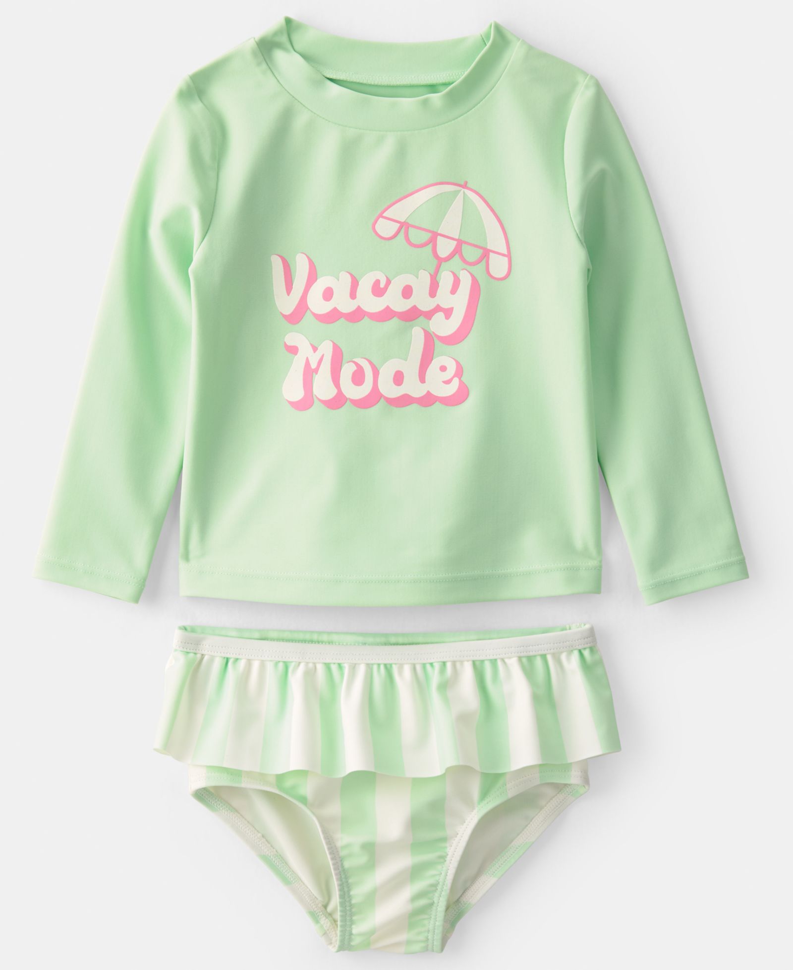 Детский купальник Carter's Baby Girls' Vacay Mode Rashguard, 2-Piece Set