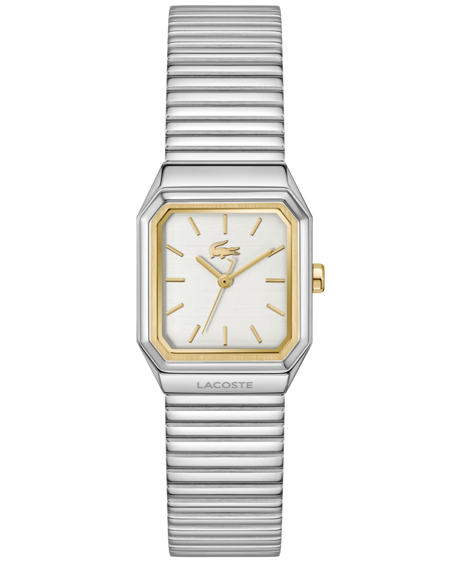 Lacoste Women's Rene Silver Tone Stainless Steel Mesh Bracelet Watch, 23x30.8mm
