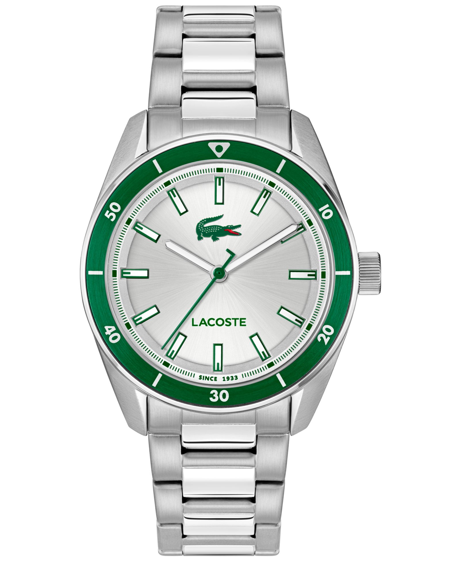 Мужские часы Lacoste Boston Silver Tone Stainless Steel, 39mm