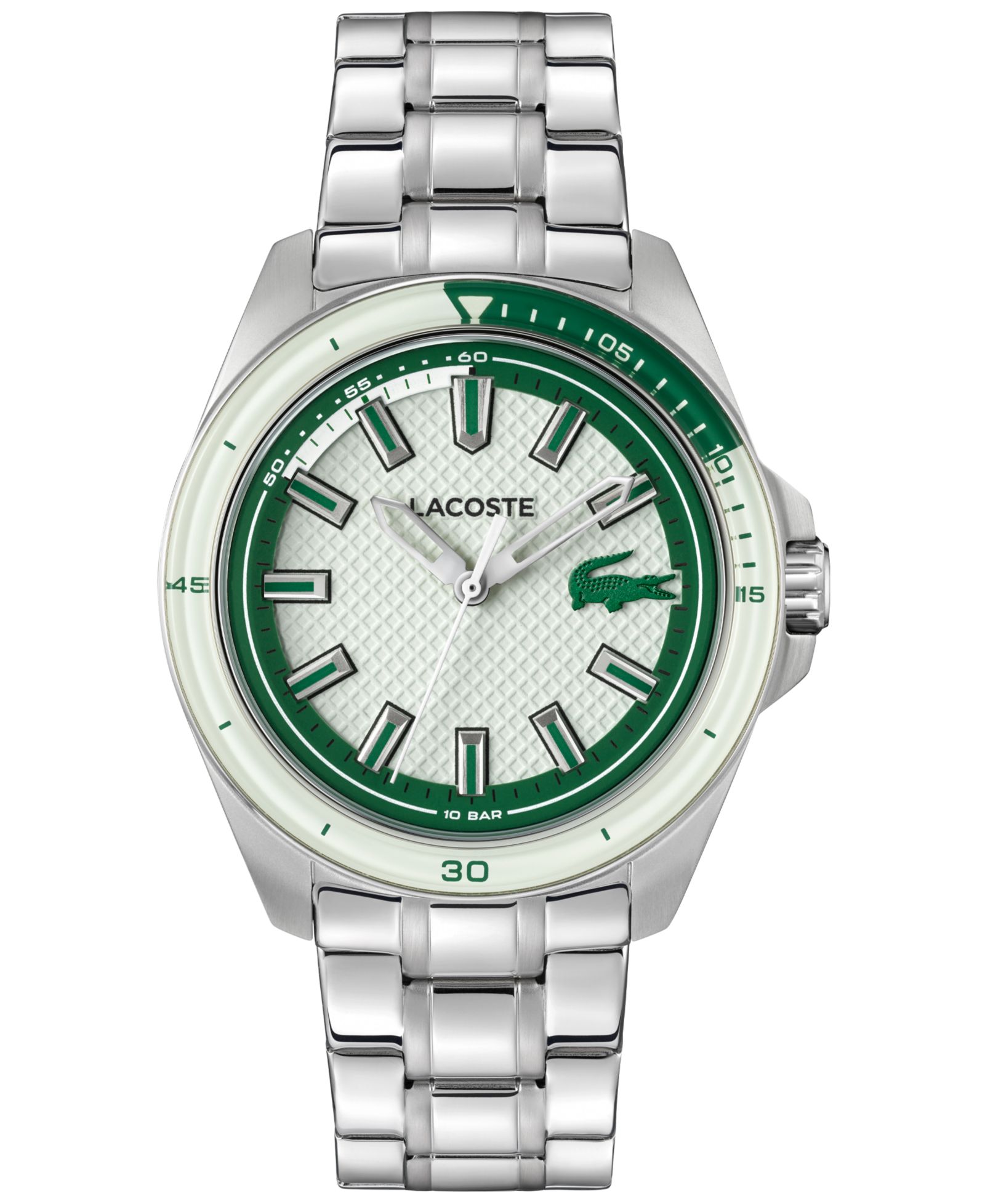 Lacoste Мужские наручные часы Capbreton Silver Tone Stainless Steel 43mm