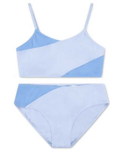 Комплект из 2 предметов abercrombie kids Girls' Cross Wrap Asymmetrical Neck Top & Swim Bottoms