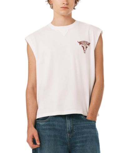 Buffalo David Bitton Men's Boxy Cropped Tank Top T-Shirt