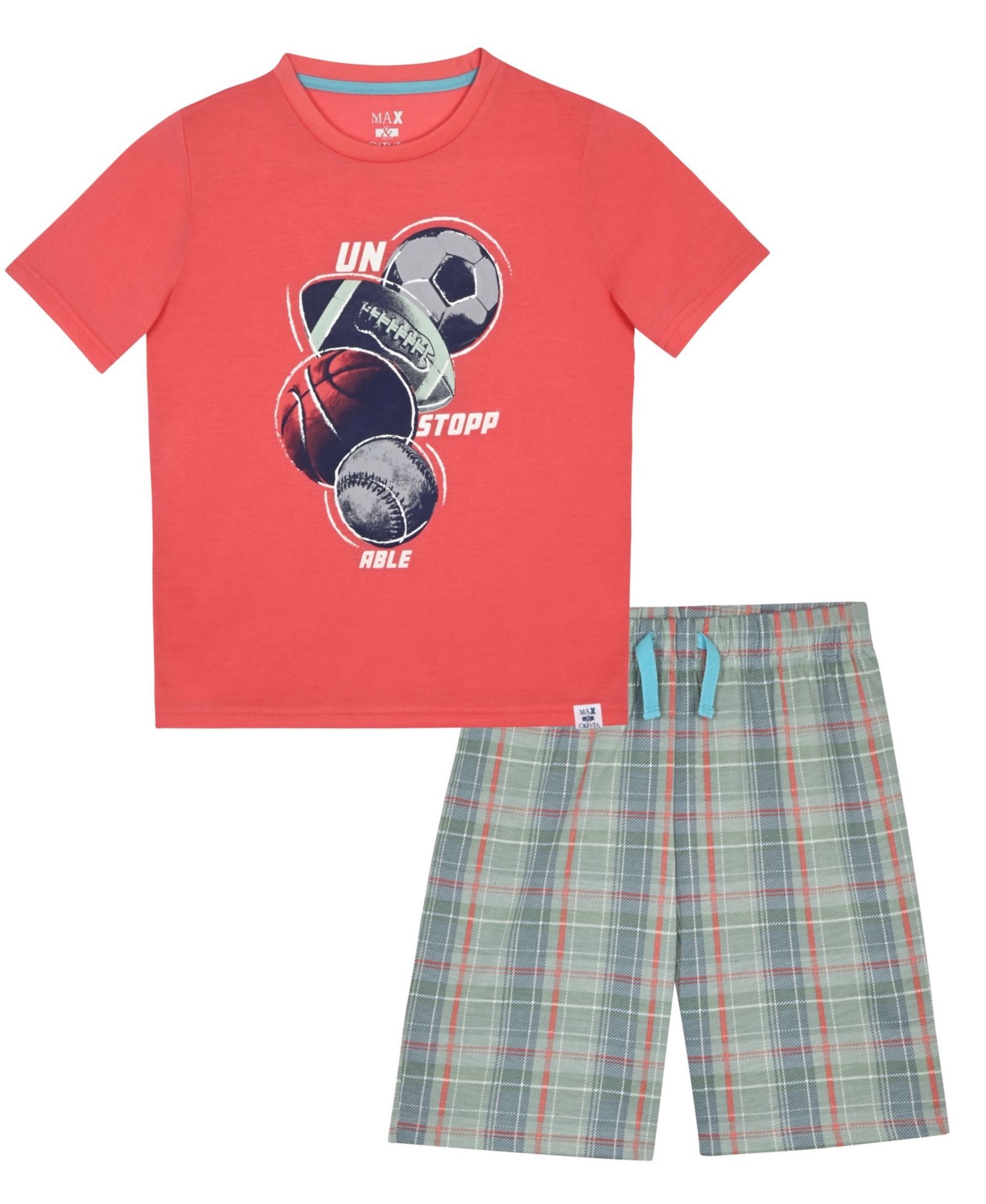 Max & Olivia Boys' 6-18 All Sports Top and Pants, 2-Piece Set