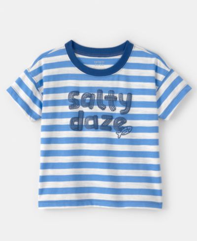 Детская футболка Carter's Salty Daze с графическим принтом и полоской, 2T-5T