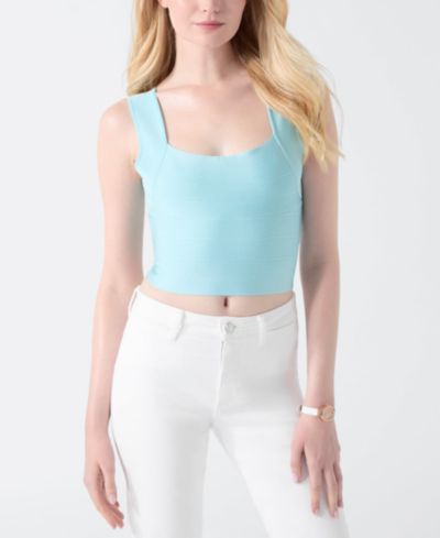 GUESS Women's Karmen Mirage Back-Cutout Cropped Tank Top