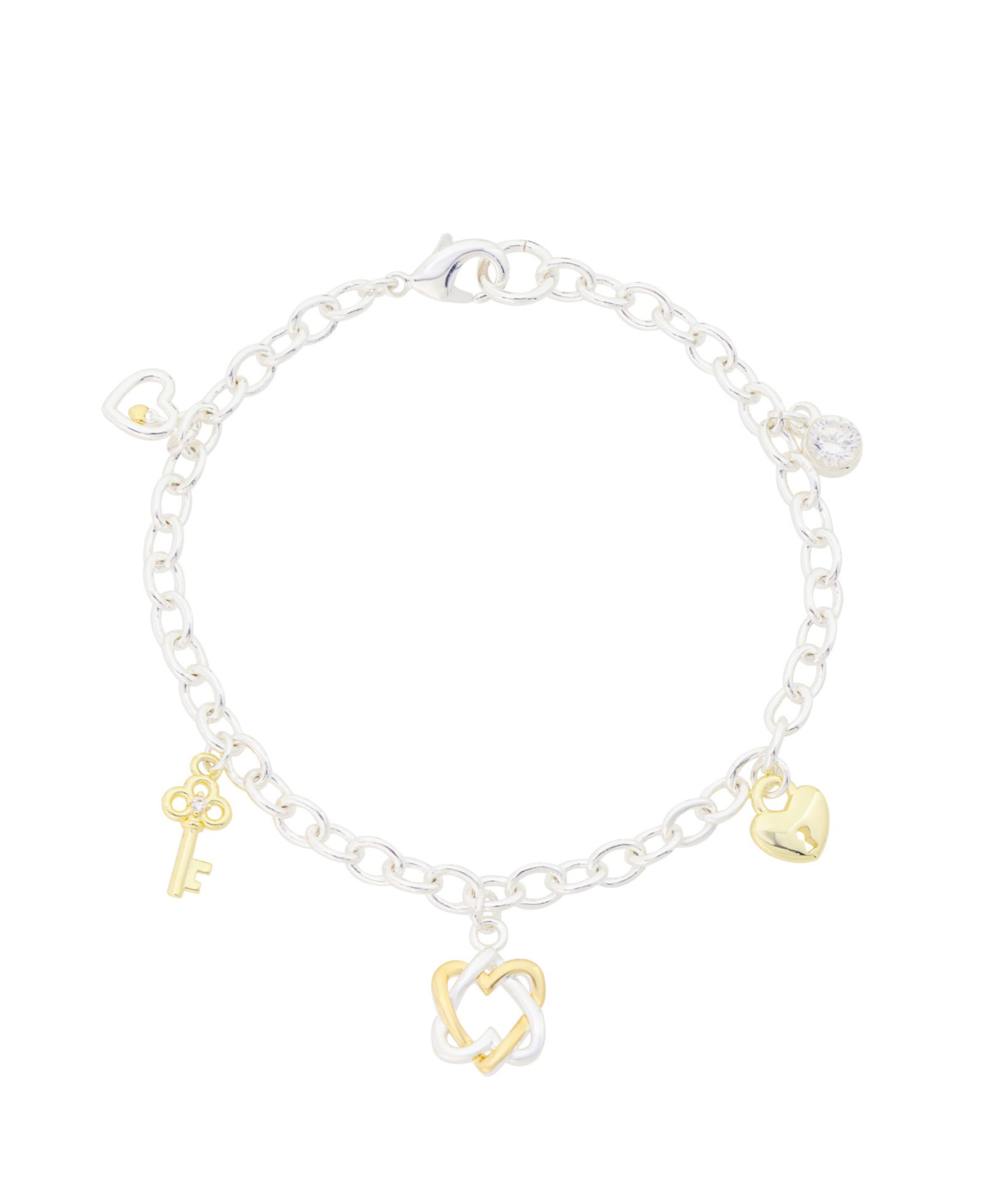Браслет Unwritten Cubic Zirconia Open Heart Charm с подвеской-сердцем