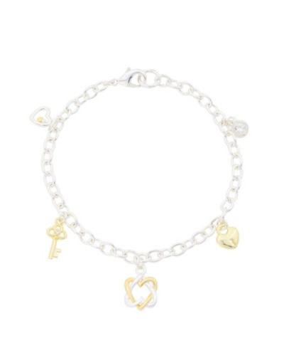 Unwritten Cubic Zirconia Open Heart Charm Bracelet