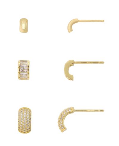 Набор серег Unwritten Cubic Zirconia Mini Hoop Trio