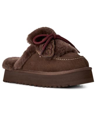 Женские домашние тапочки UGG Disquette Heritage с шнуровкой