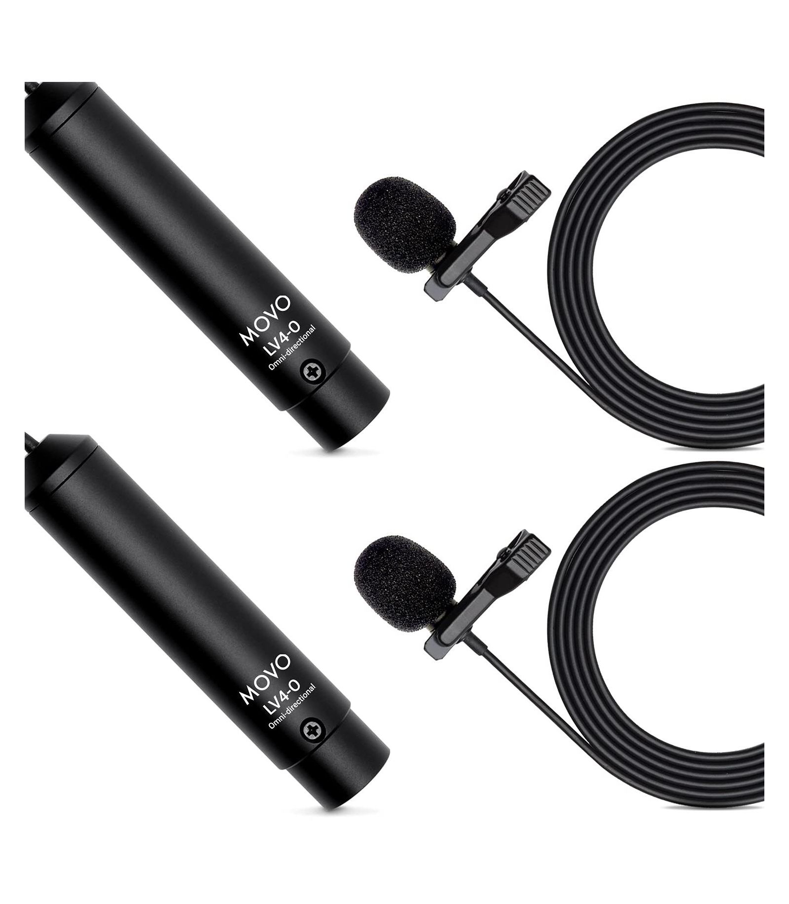 Комплект микрофонов Movo LV4-O2 Omnidirectional Lavalier Mic - XLR Phantom Powered