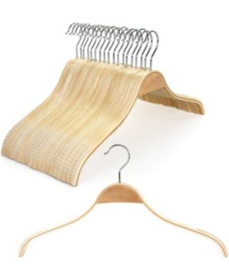 BP4U Premium Wooden Clothes Hangers, Lightweight Slim Birch Wood Coat Shirt Top Hangers