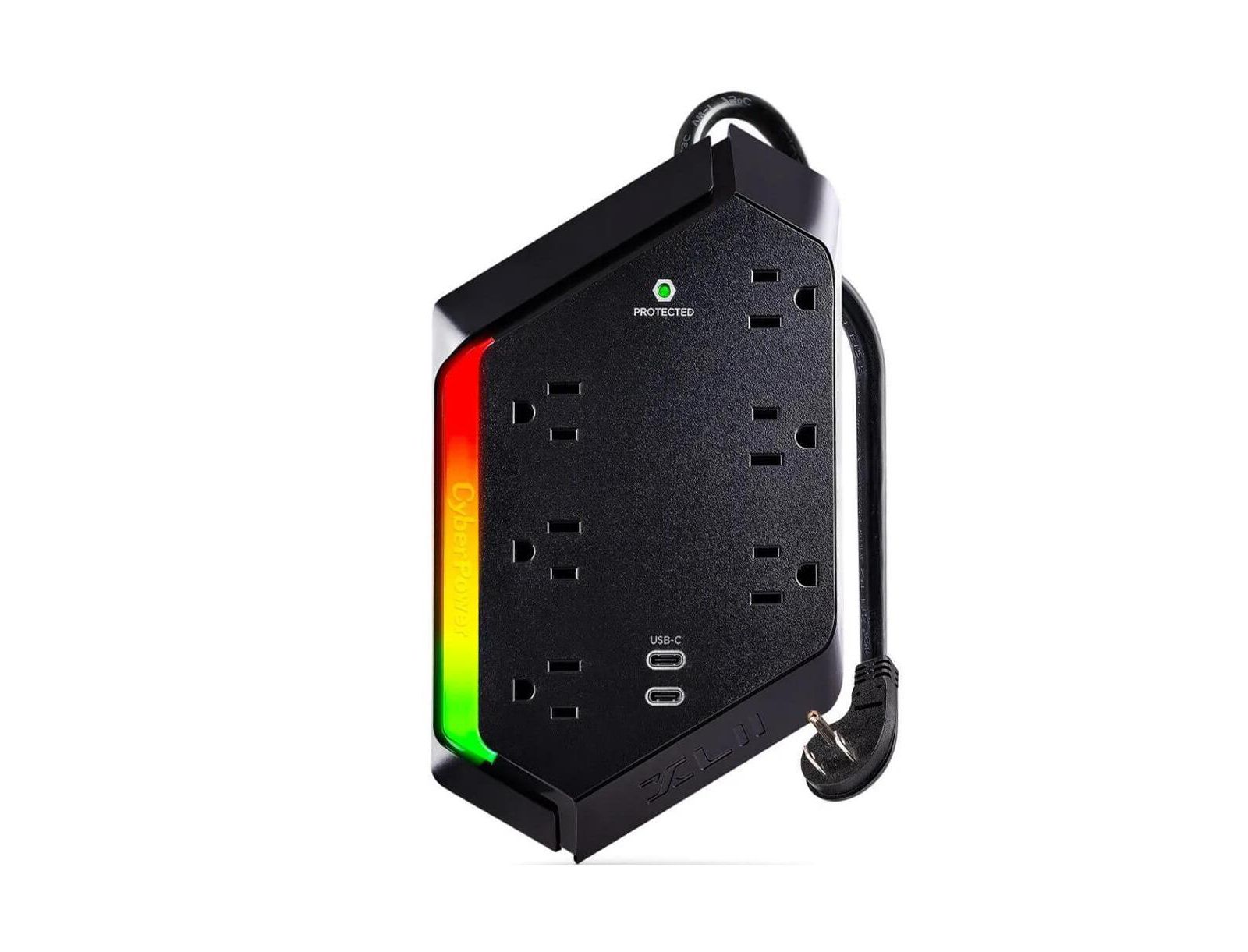 CyberPower сетевой фильтр на 6 розеток с USB-C и USB портами, RGB