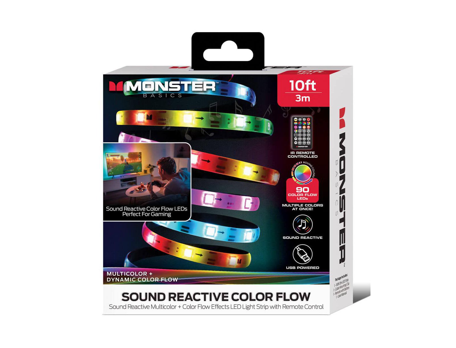 Светодиодная лента MONSTER CABLE RGB-IC с микрофоном, 10-Ft