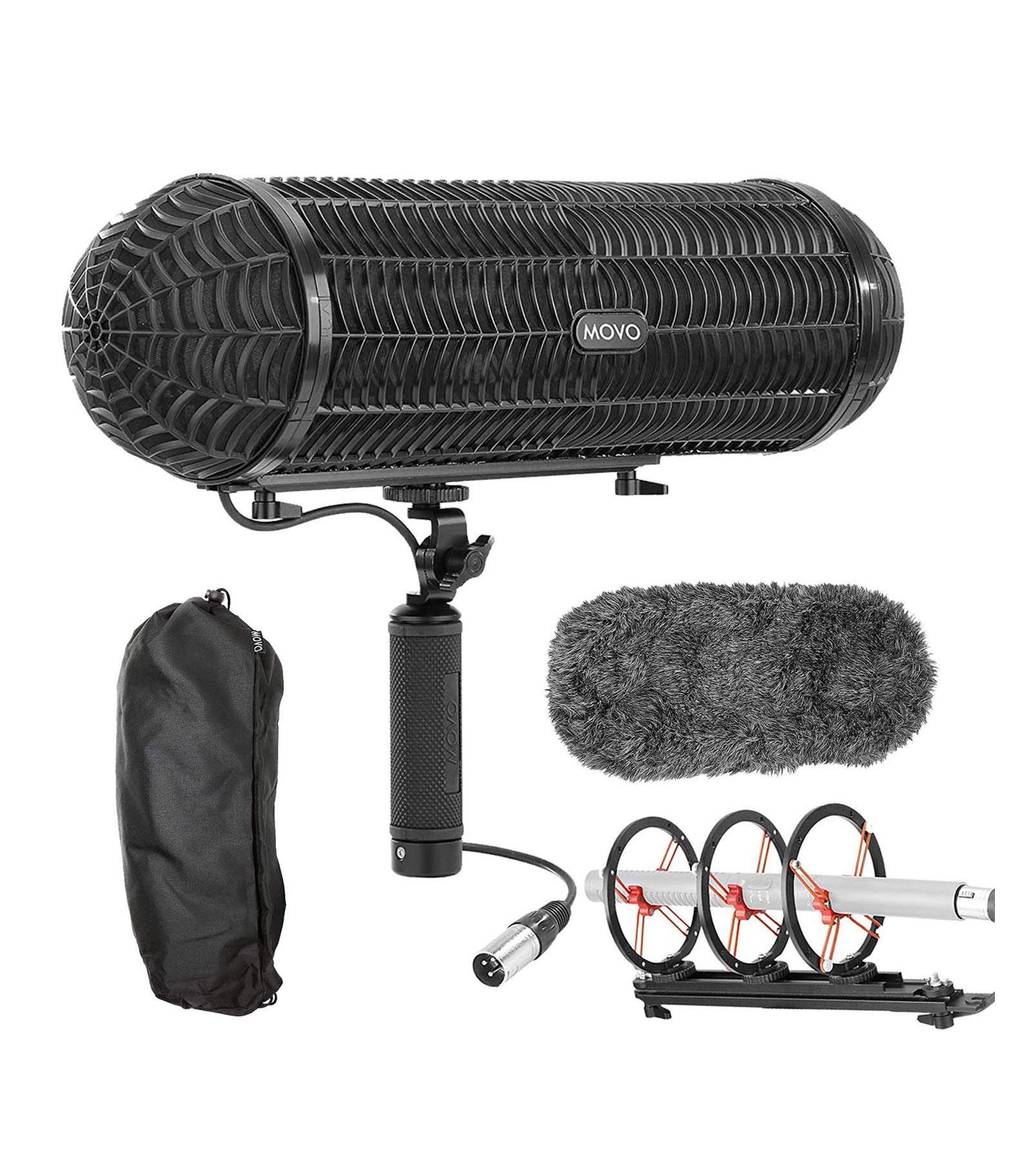 Movo BWS1000 Wind & Vibration Protection System for Shotgun Microphones