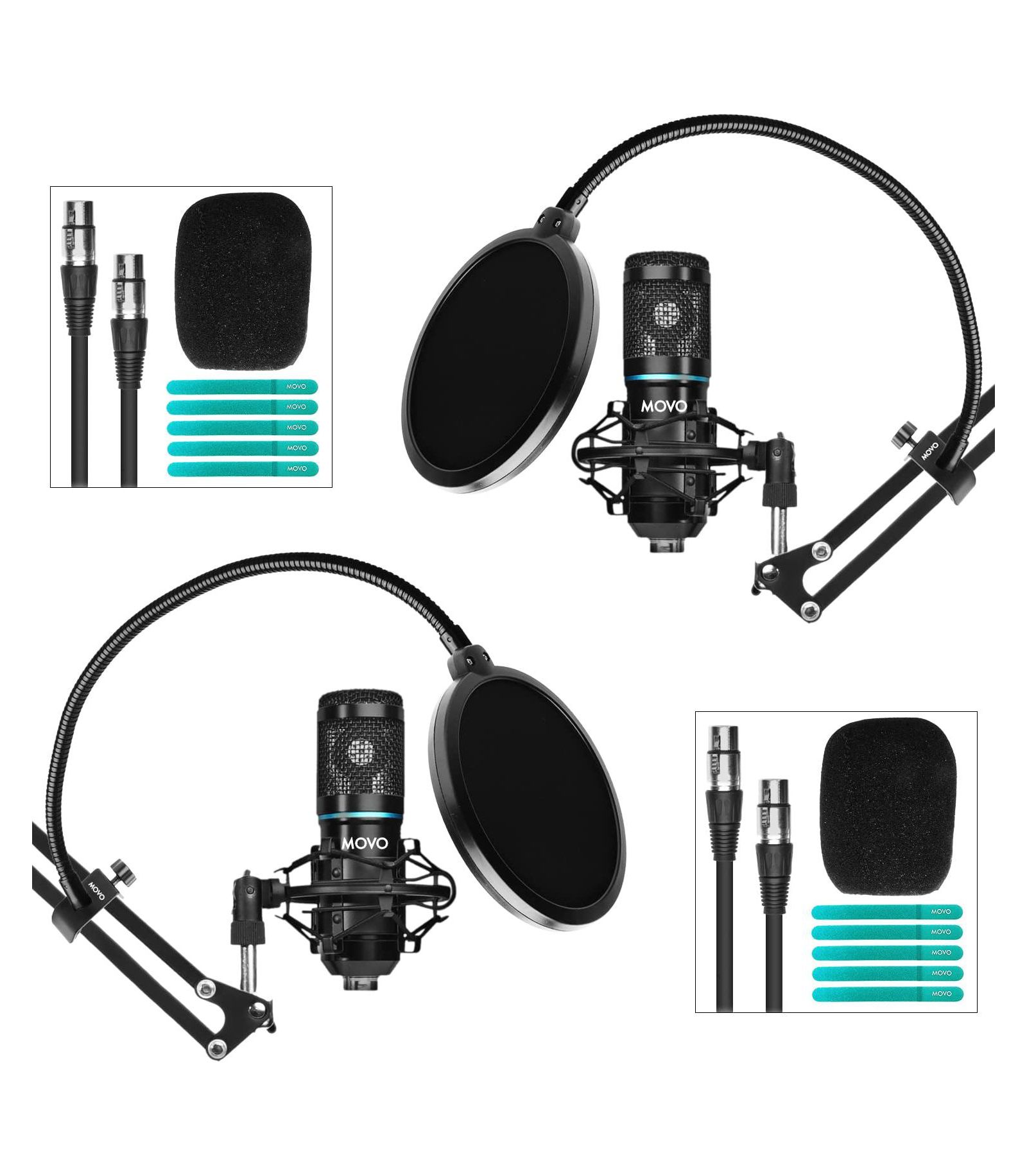 Movo PodPak2A Cardioid Condenser Microphone 2-Pack Bundle