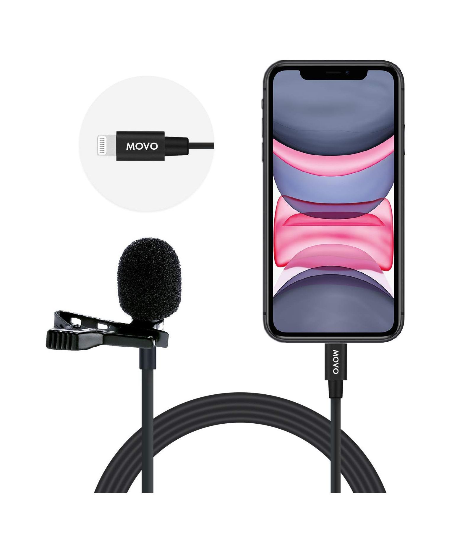Movo iLav-L Omnidirectional Clip-on Lightning Lavalier Microphone