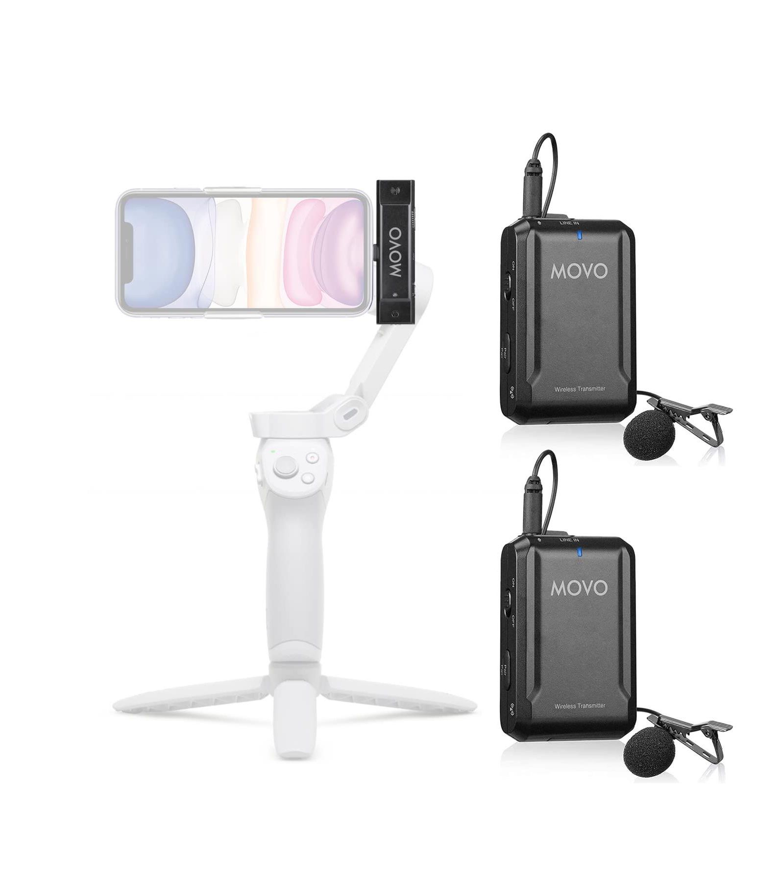 Movo Edge-Di-Duo Dual Wireless Lavalier Microphone System for iPhone & iPad