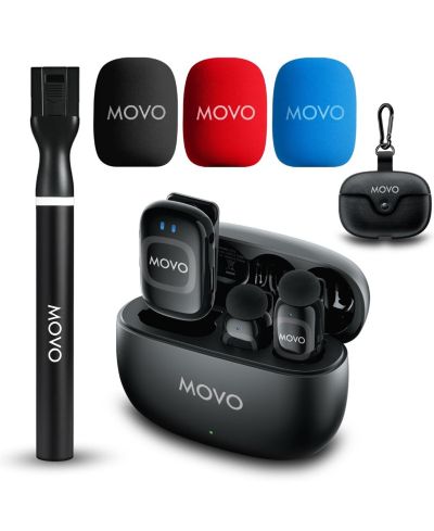 Movo беспроводной петличный микрофон NanoMic с рукояткой WMX-HM2