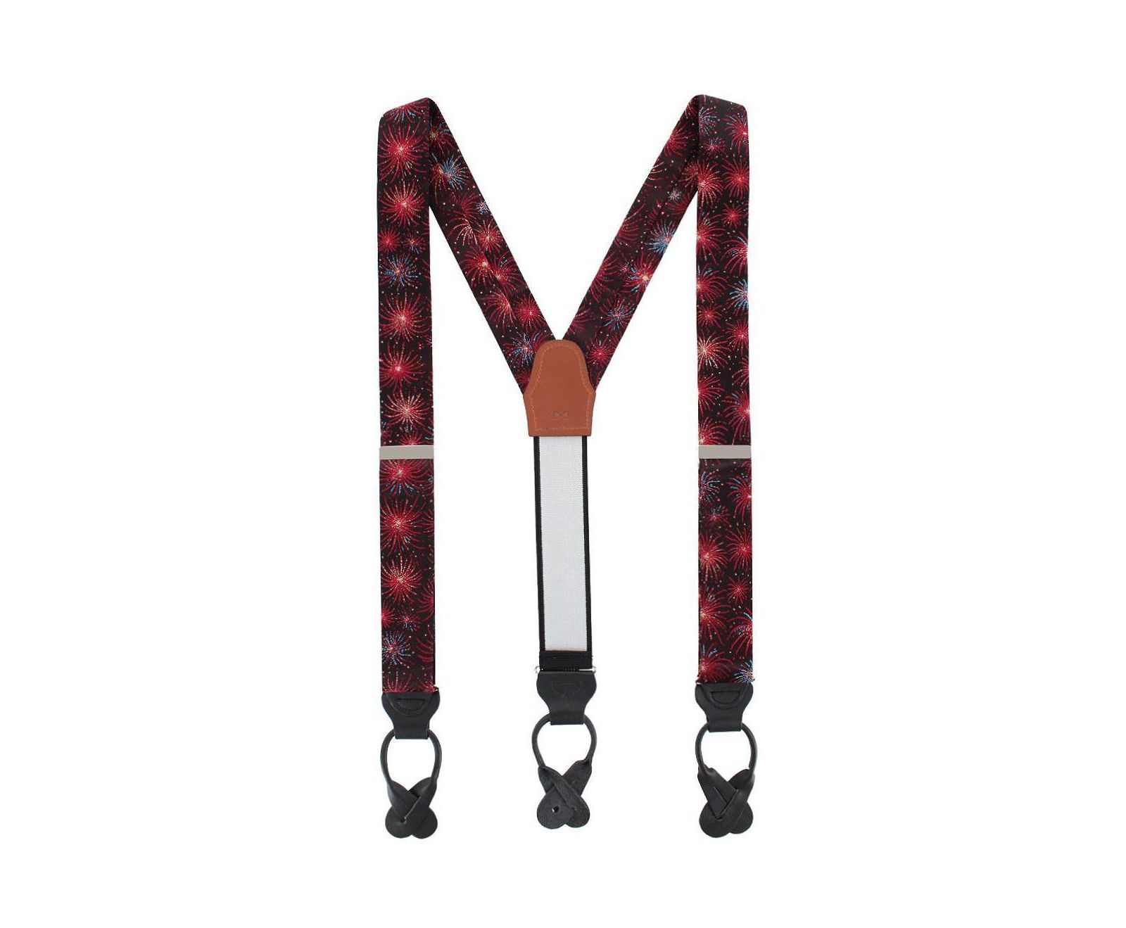 TRAFALGAR Men's Illumination Explosion Silk Button End Suspenders