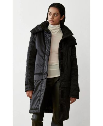 CAALO Women's Convertiable satin down coat