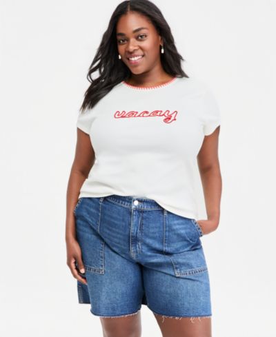 On 34th Plus Short-Sleeve Vacay Graphic T-Shirt, Macy's Exclusive