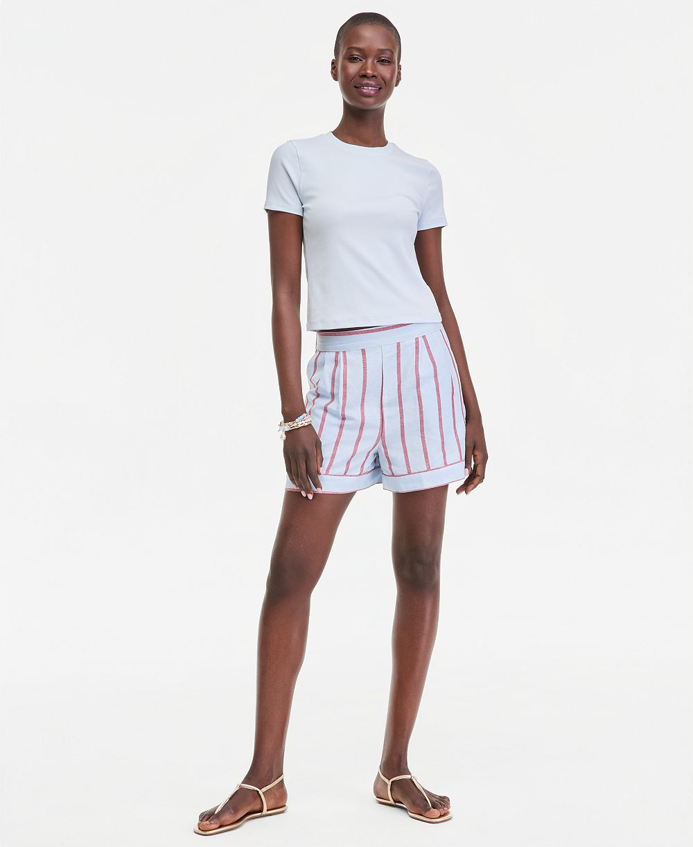 On 34th Women's Linen-Blend Tailored Pull-On Shorts, Macy's Exclusive