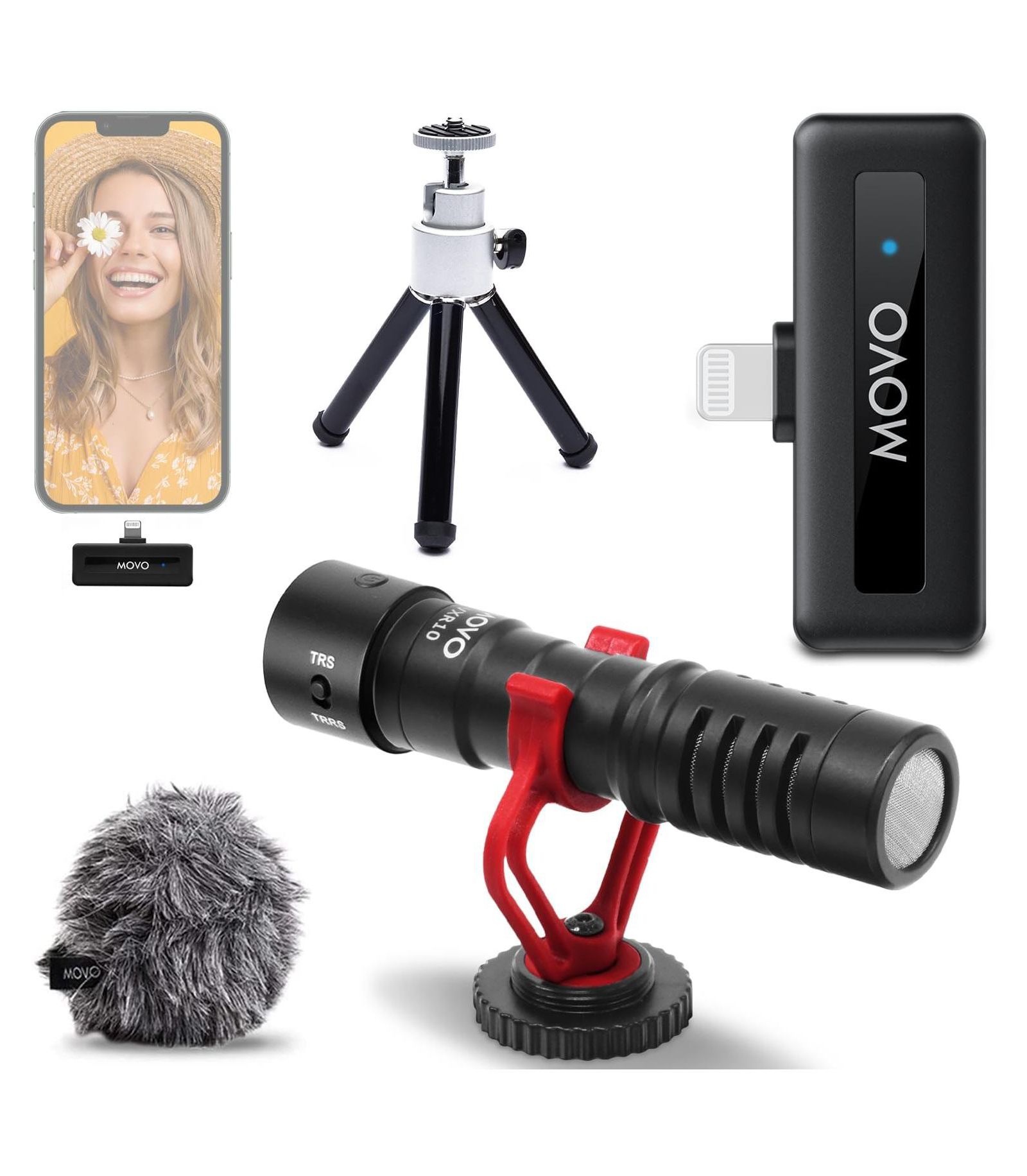 Movo VXR10 Wireless Shotgun Microphone for Lightning iPhone and iPad