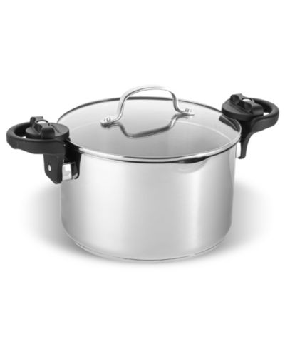Gotham Steel   5 Qt. Stainless Steel Pasta Pot with Twist and Lock Handles