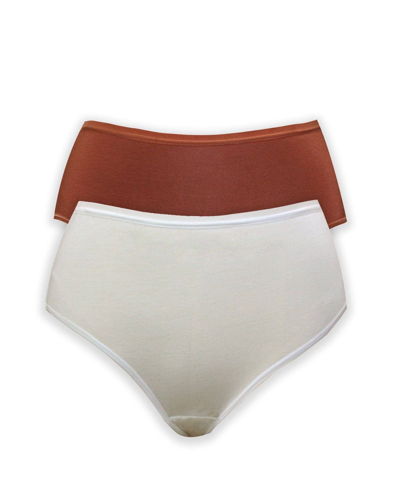 PARFAIT Women's Cozy Brief 2 Pack, Spice/Pearl White