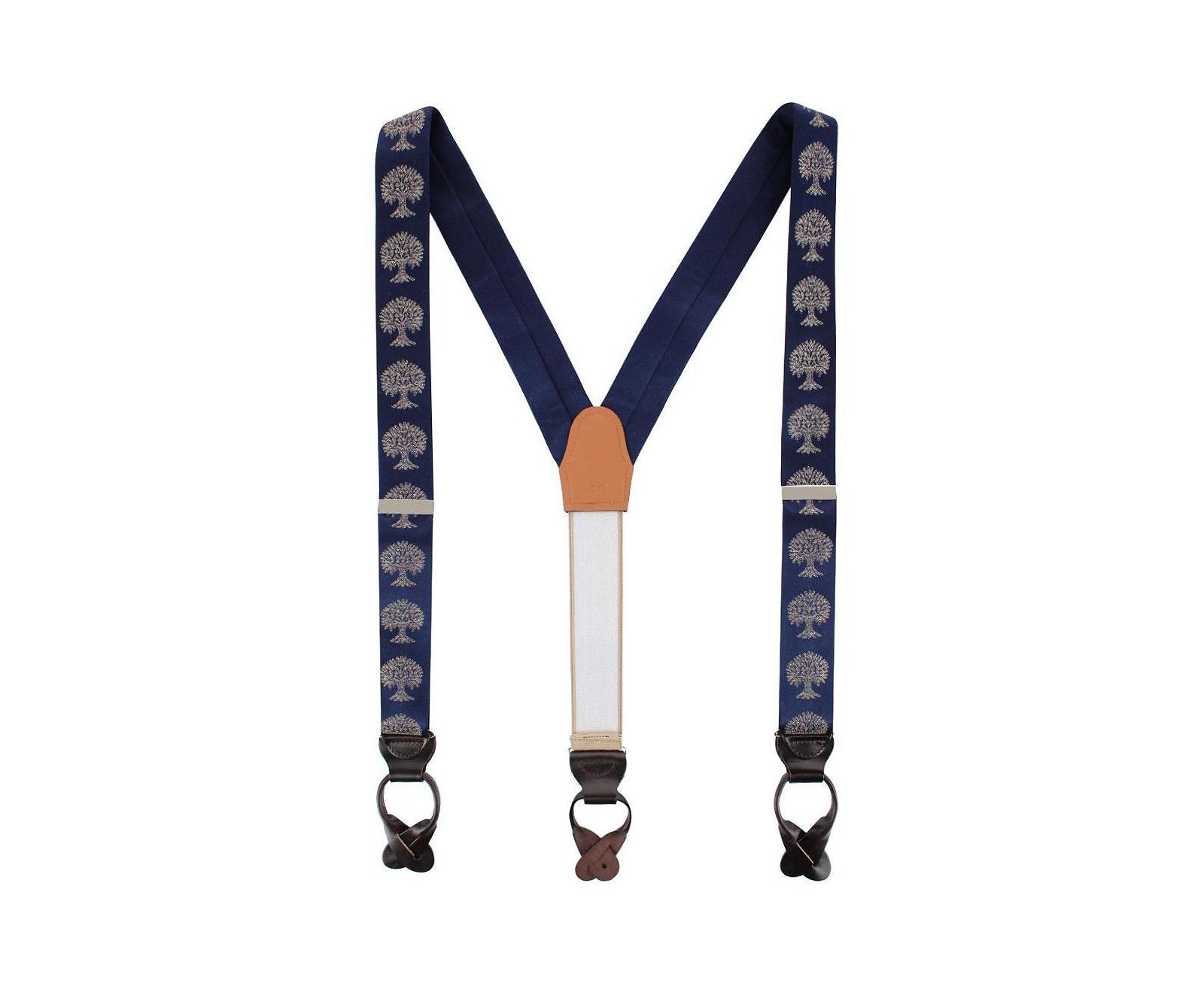 TRAFALGAR Men's Heritage Oak Tree Novelty Silk Button End Suspenders