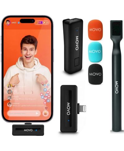 Movo беспроводная мини микрофонная система Lav для iPhone