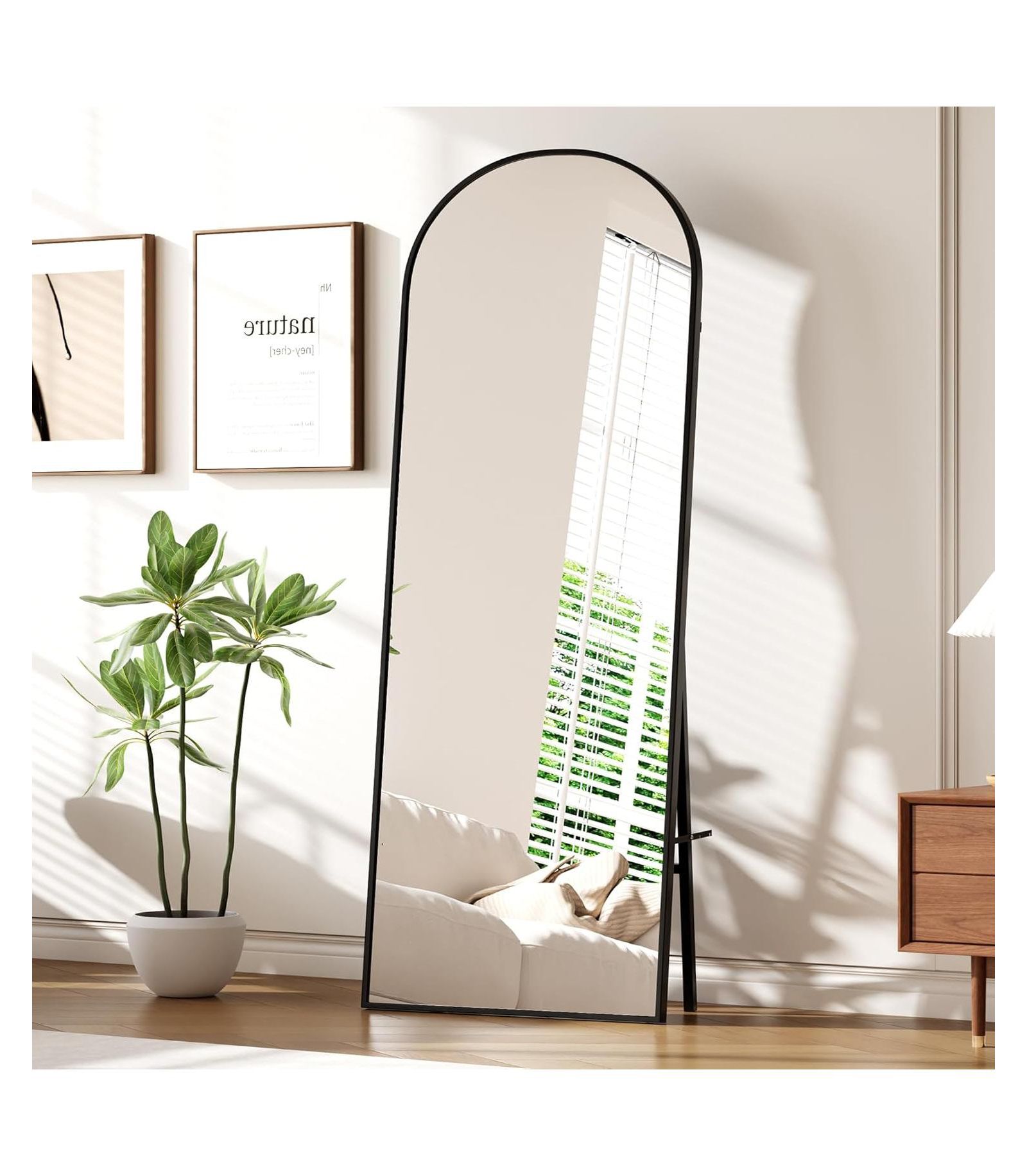Зеркало homfan Full Length Mirror, Floor Mirror, Wall Mounted Mirror, Freestanding Full Size Mirror, Leaning Against Wall