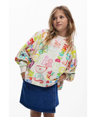 Desigual Женский свитшот с надписью и рукавом 3/4