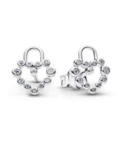 Pandora Серьги-гвоздики Sparkling Heart Padlock