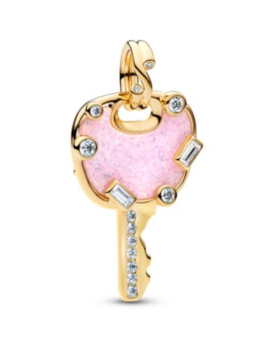 Pandora шарм Opalescent Pink Love Key Large Dangle