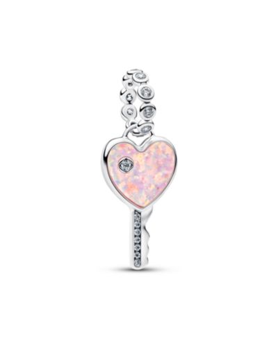 Pandora подвеска Opalescent Heart Key Dangle Charm