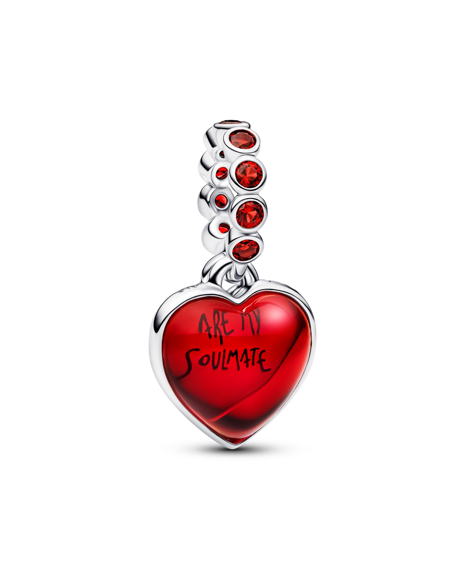 Подвеска-шарм Pandora Red Murano Glass Heart Double Dangle