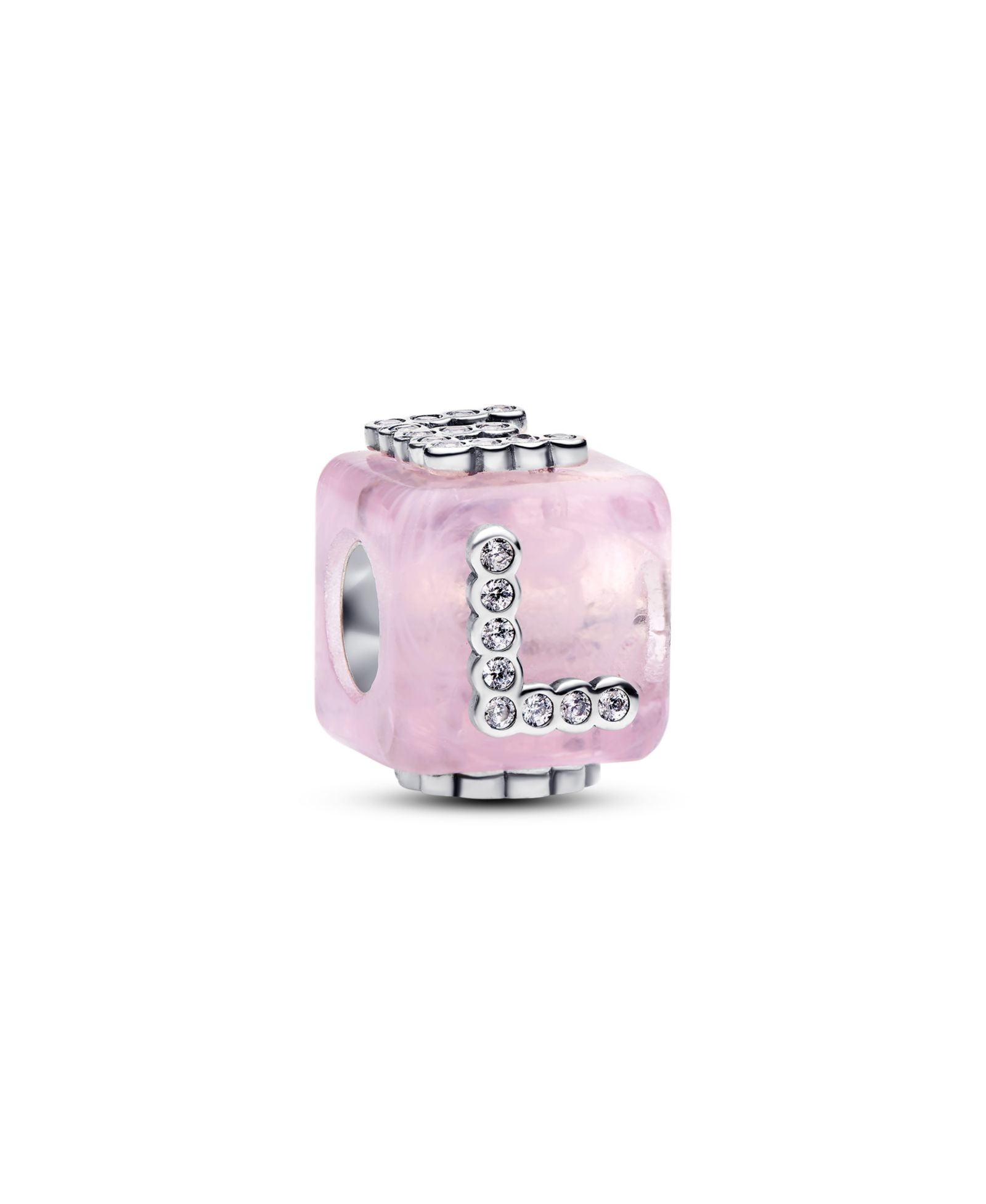 Подвеска Pandora Pink Murano Glass Love Cube