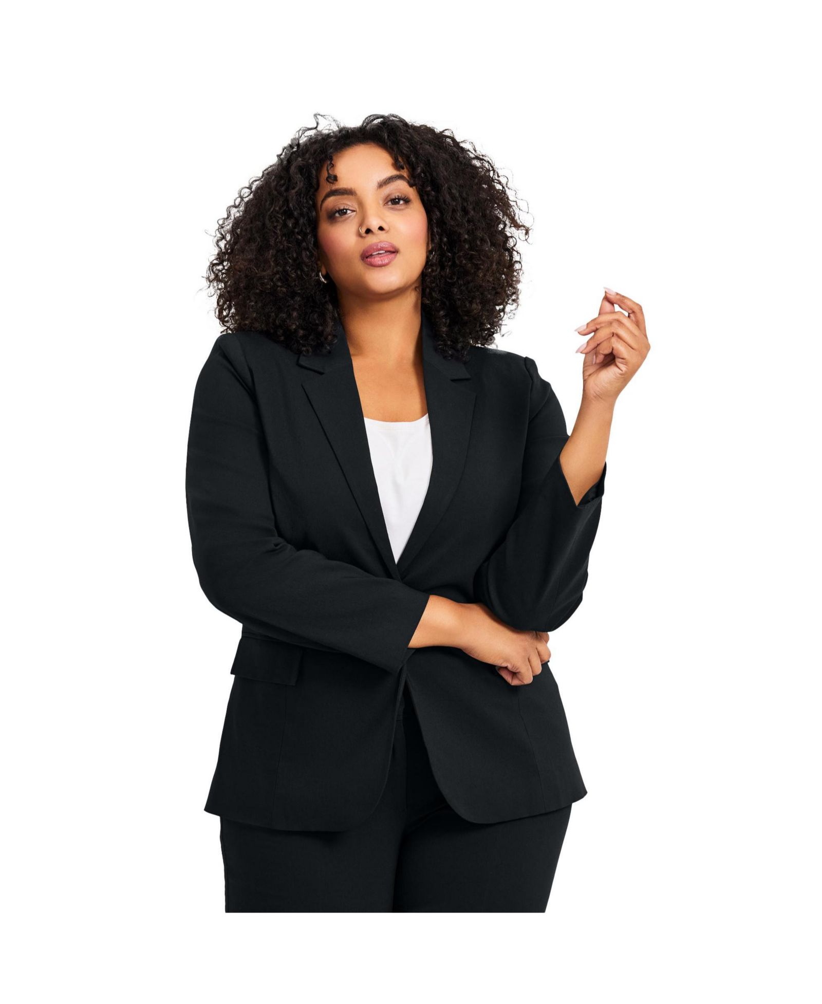 AVENUE Women's Super Stretch One Button Blazer