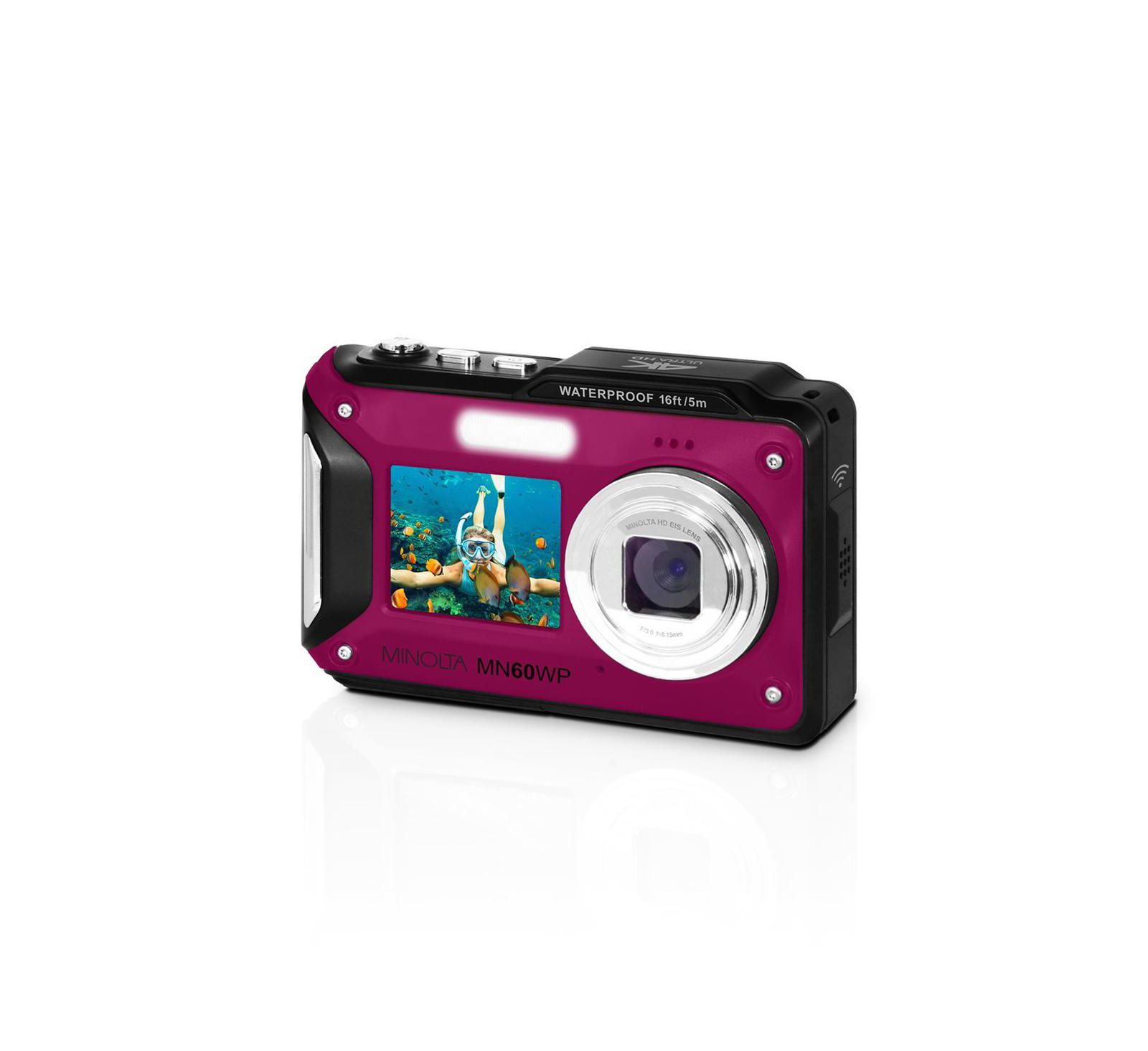 Цифровая камера Minolta MN60WP Waterproof Dual Screen, Magenta