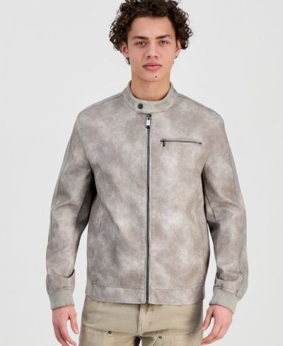 GUESS мужская куртка Justin из искусственной кожи