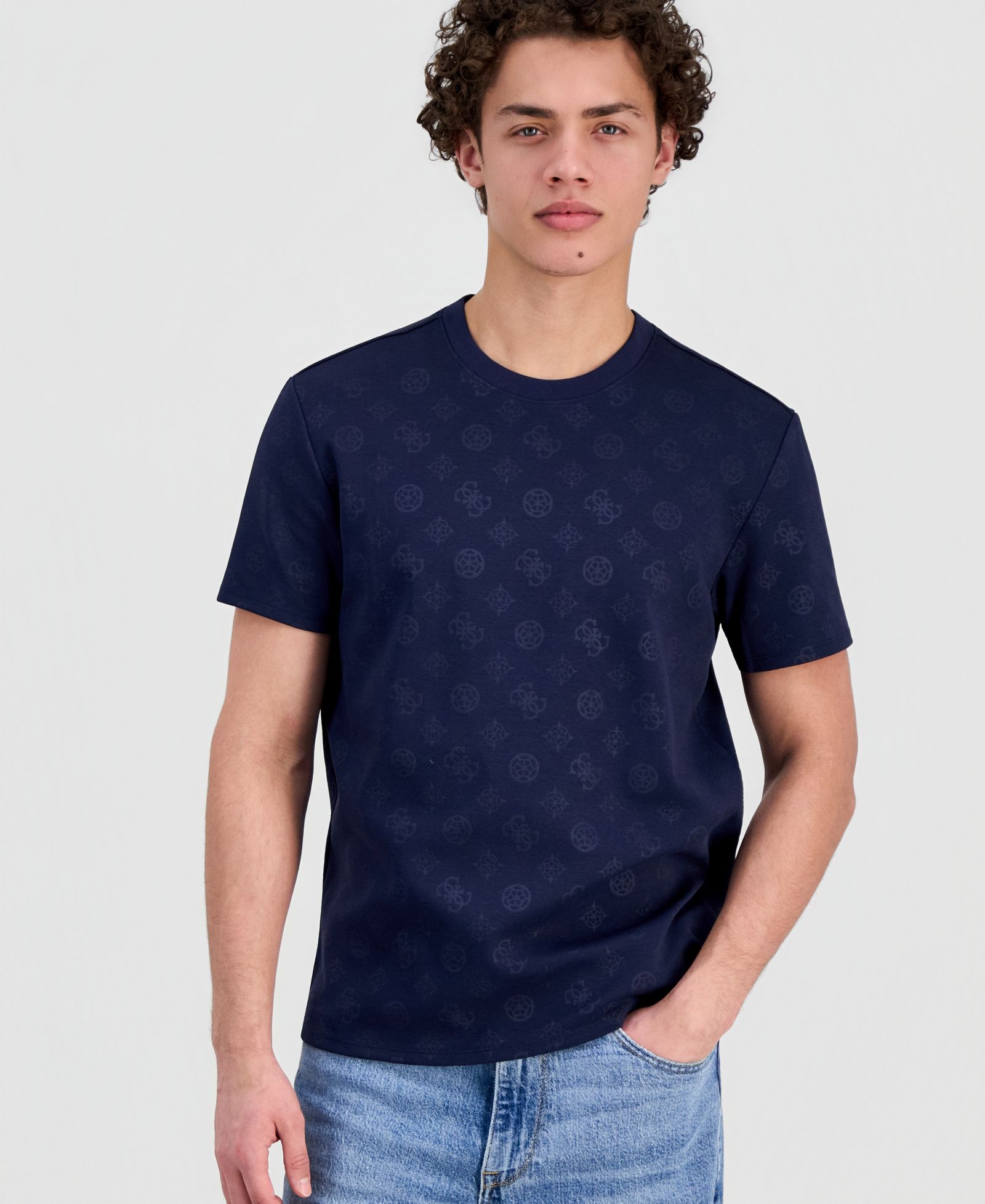 GUESS Men's Nico Embossed Knit T-Shirt