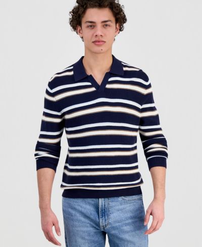 GUESS Men's Stanton Striped Polo Shirt